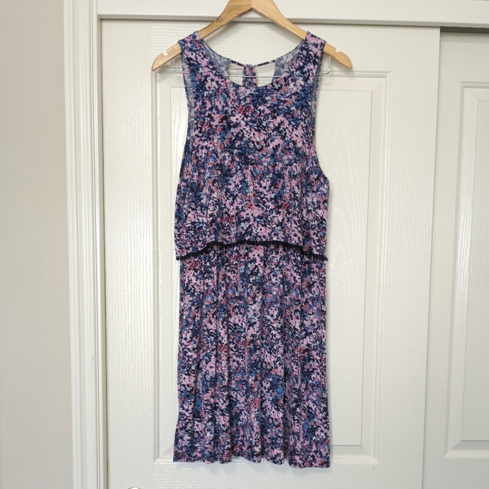 Motherhood Maternity Pink and Blue Sleeveless Dress